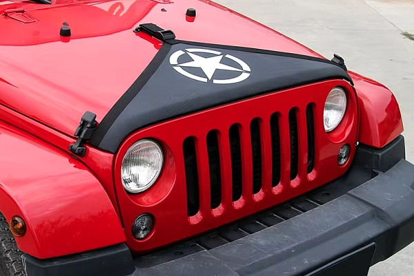 Picture of a Jeep Wrangler JK Front End Bra T-Style Protector Kit (Star logo) Number 2