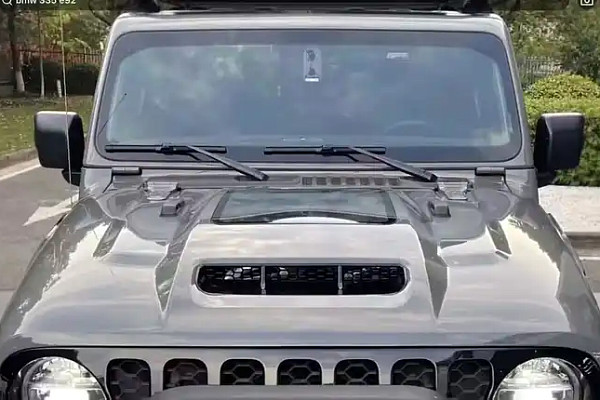 Picture of a Jeep Wrangler Jk Hellcat Style Hood Cover Air Vent Hood Bonnet Black Steel Number 1